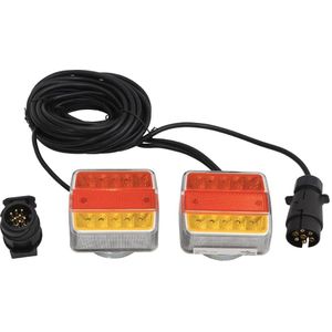 Aanhangerlampen - Rood Geel Zwart - LED - Magnetisch Ontwerp - 9 m Kabel