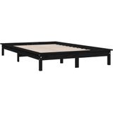 VidaXL Bedframe Massief Grenenhout Zwart 120x200 cm