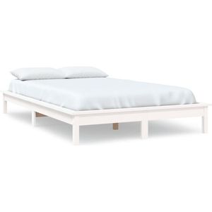 VidaXL Bedframe Massief Grenenhout Wit 120x190 cm - Small Double