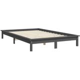 VidaXL Bedframe Massief Grenenhout Grijs 120x190 cm - 4FT Small Double