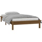 vidaXL Massivholzbett mit LED-Beleuchtung Honigbraun 90x200 cm