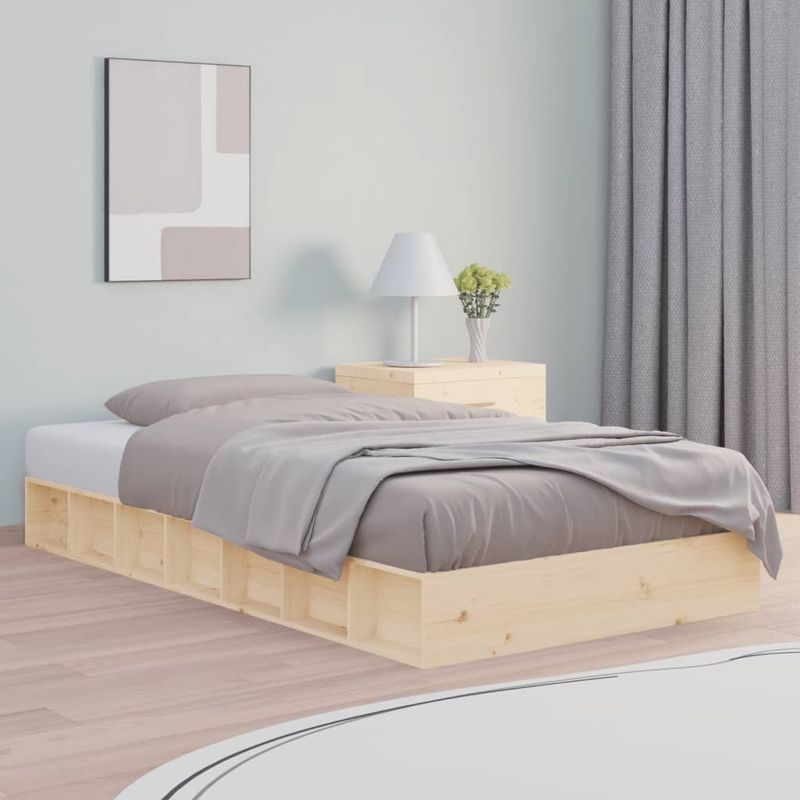 vidaXL - Bedframe - Massief Hout - 120x190 cm - Grenenhout
