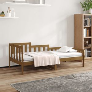 vidaXL - Slaapbank - 80x200 - cm - massief - grenenhout - honingbruin