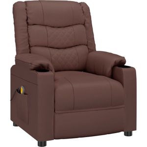 vidaXL Massagestoel - Kunstleer - Bruin - Verstelbaar Ontwerp - Massagefunctie