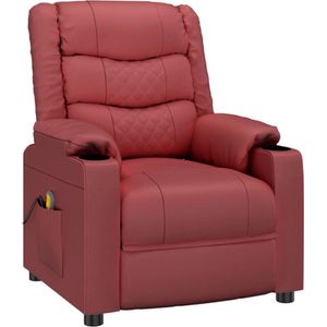 vidaXL Massagestoel - Kunstleer - Wijnrood - Verstelbaar - Massagefunctie