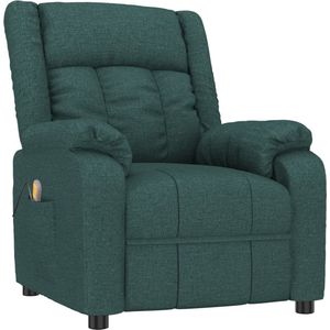 vidaXL Massagestoel - Donkergroen - Stof - Verstelbaar Ontwerp