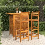 vidaXL - 3-delige - Tuinbarset - massief - acaciahout