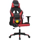 Vidaxl - Gaming-Stuhl mit Massagefunktion Schwarz und Rot Kunstleder