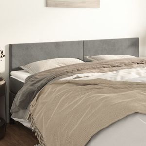 vidaXL Kopfteile 2 Stk. Hellgrau 80x5x78/88 cm Samt