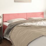 vidaXL Kopfteile 2 Stk. Rosa 90x5x78/88 cm Samt