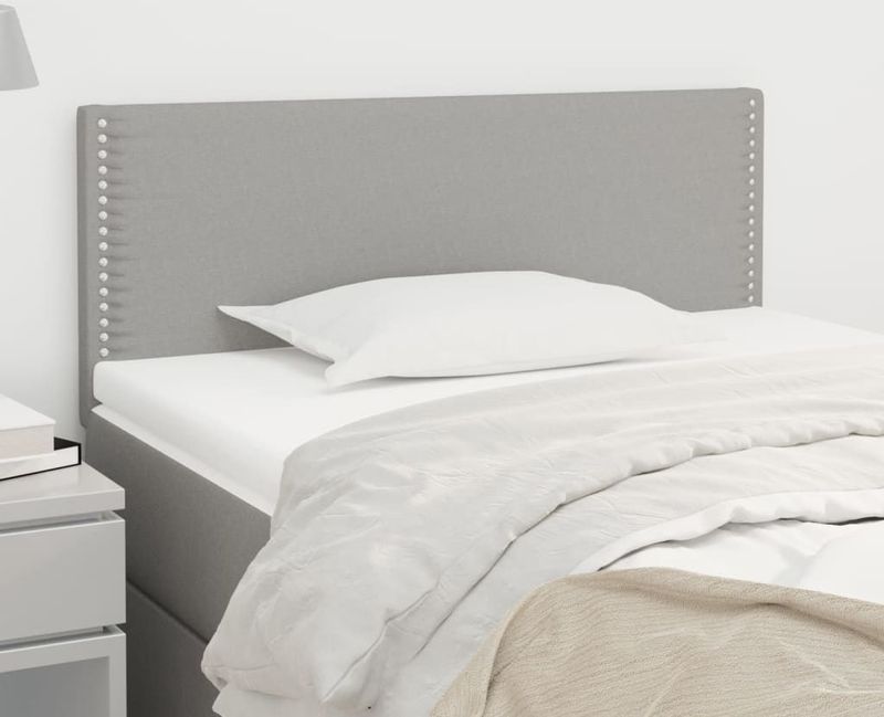 vidaXL - Hoofdbord - x - 5 - x - cm - stof - lichtgrijs