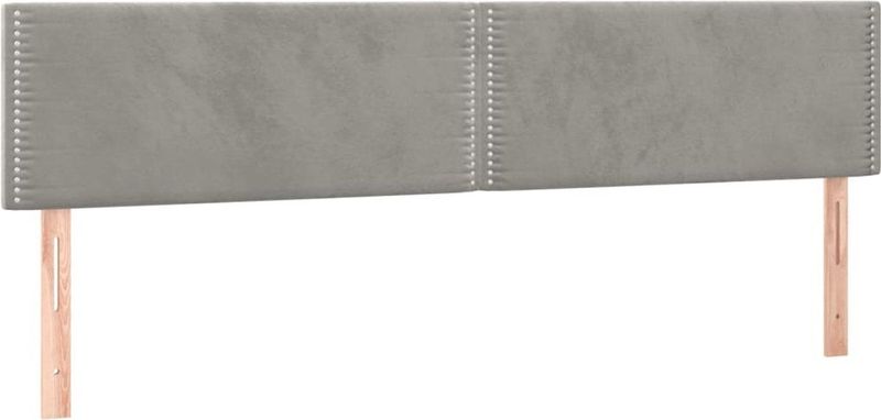 vidaXL Kopfteile 2 Stk. Hellgrau 90x5x78/88 cm Samt