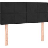 vidaXL Kopfteil Schwarz 100x5x78/88 cm Samt