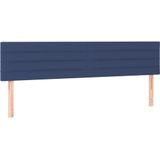 vidaXL Hoofdborden 2 st 100x5x78/88 cm stof blauw