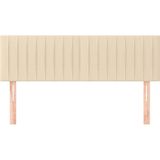 vidaXL Hoofdborden 2 st 72x5x78/88 cm stof crèmekleurig