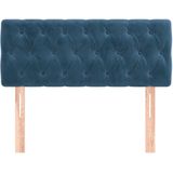 vidaXL Hoofdbord 100x7x78/88 cm fluweel donkerblauw