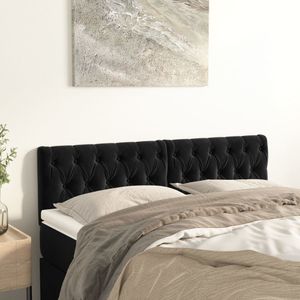 Kopfteile 2 Stk. Schwarz 72x7x78/88 cm Samt Vidaxl