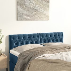 vidaXL - Hoofdborden - 2 - stx7x78/ - cm - fluweel - donkerblauw