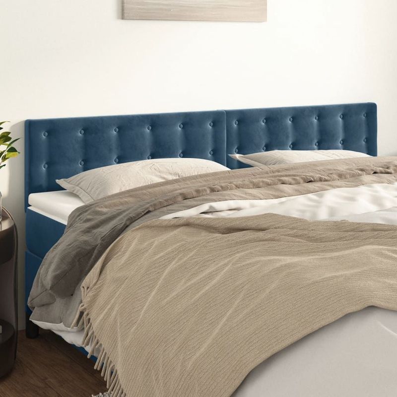 Kopfteile 2 Stk. Dunkelblau 100x5x78/88 cm Samt vidaXL