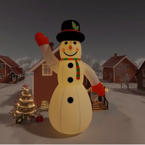 vidaXL Sneeuwpop Opblaasbaar - LED's - 1000 cm
