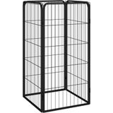 vidaXL - Hondenkennel - 4 - panelen - 50 - x - 100 - cm - gepoedercoat - staal - zwart