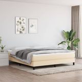 vidaXL - Pocketveringmatras - 160x200x20 - cm - stof - crèmekleurig