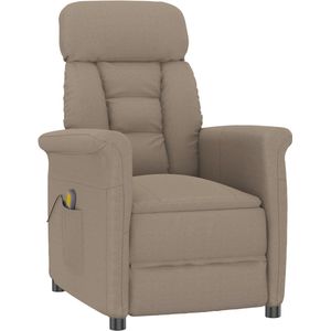 Massagestoel - Taupe - Microvezel - Verstelbare Rugleuning en Voetsteunen