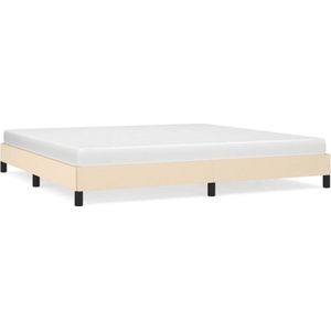 vidaXL-Bedframe-stof-crèmekleurig-200x200-cm