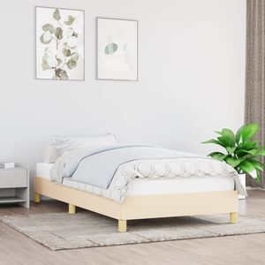 vidaXL Bettgestell ohne Matratze Creme 90x200 cm Stoff