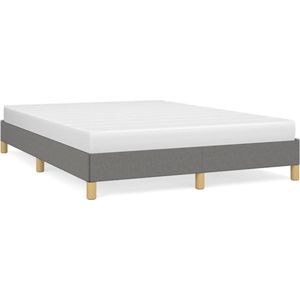 vidaXL - Bedframe - zonder - matras - stof - donkergrijs - 140x190 - cm