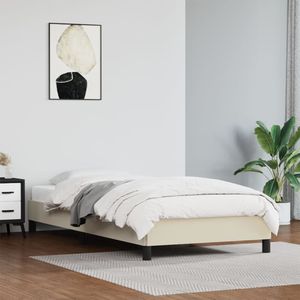 vidaXL - Bedframe - kunstleer - crèmekleurig - 90x200 - cm