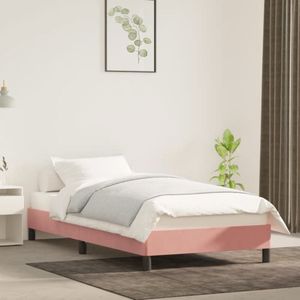 vidaXL - Bedframe - fluweel - roze - 100x200 - cm