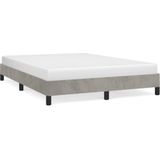 Bettgestell ohne Matratze Hellgrau 140x190 cm Samt Vidaxl