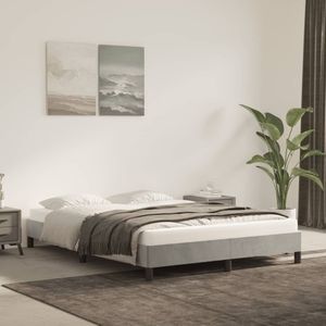 vidaXL Bettgestell ohne Matratze Hellgrau 140x190 cm Samt
