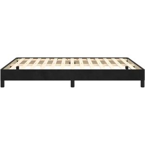 vidaXL - Bedframe - zonder - matras - 140x190 - cm - fluweel - zwart