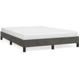 vidaXL Bedframe fluweel donkergrijs 140x200 cm