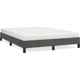 vidaXL Bedframe fluweel donkergrijs 140x200 cm