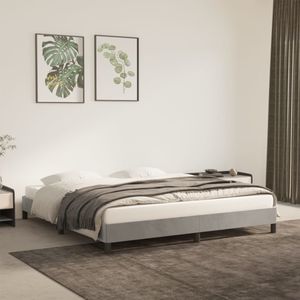 vidaXL Bettgestell ohne Matratze Hellgrau 160x200 cm Samt