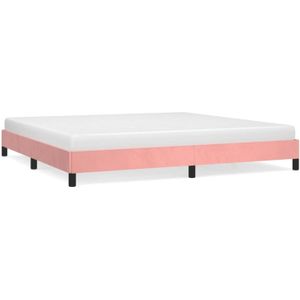 vidaXL-Bedframe-fluweel-roze-200x200-cm