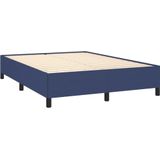vidaXL Bedframe zonder matras stof blauw 140x190 cm