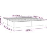 vidaXL Bedframe stof donkerbruin 180x200 cm