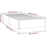 vidaXL - Bedframe - zonder - matras - 100x200 - cm - stof - donkergrijs