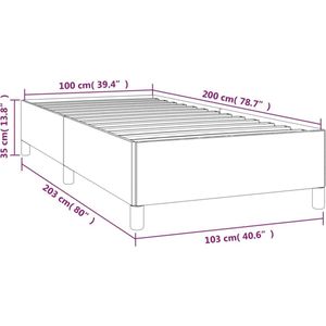 vidaXL - Bedframe - zonder - matras - 100x200 - cm - stof - donkergrijs