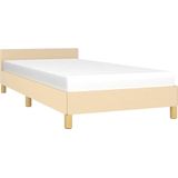 vidaXL Bedframe met hoofdeinde zonder matras 90x190 cm stof crème
