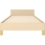 vidaXL Bedframe met hoofdeinde zonder matras 90x190 cm stof crème