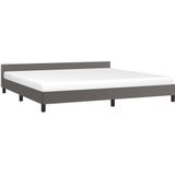 Bettgestell mit Kopfteil ohne Matratze Grau 200x200 cm vidaXL