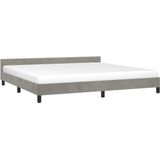 vidaXL Bedframe zonder matras 200x200 cm fluweel lichtgrijs