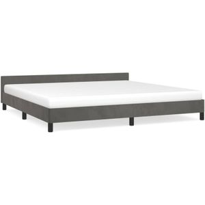 VidaXL Bedframe Hoofdeinde Fluweel Donkergrijs 200x200 cm