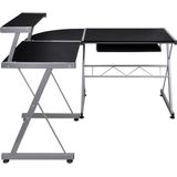 vidaXL Eck-Computertisch Schwarz 132x112x99 cm Holzwerkstoff