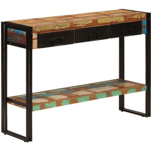 vidaXL Wandtafel - Antieke Stijl - Massief Gerecycled Hout - 3 Lades